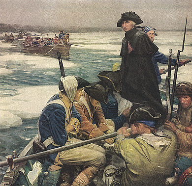 Painting of George Washington  crossing the  Delaware River