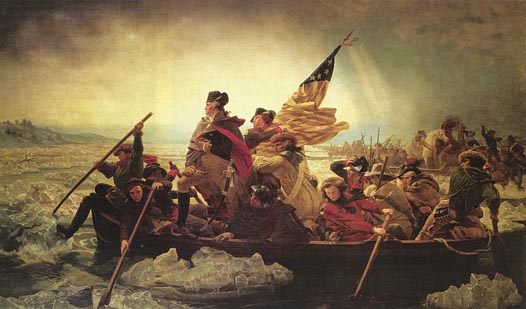 Small version of Lutze painting of  George Washington Crossing the Delaware River